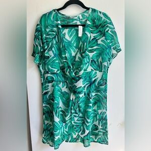 La Vie En Rose Green Chiffon Tunic